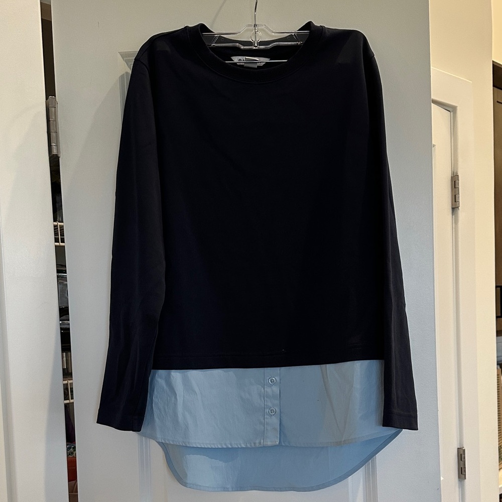 Athleta Blue Layered Long Sleeve Top